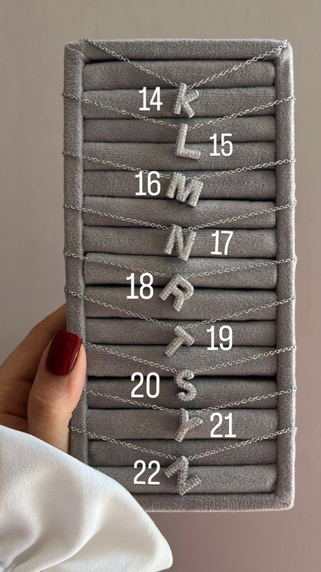 گردنبند حروف فول نگین