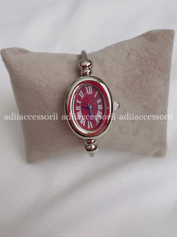 ساعت زنانه بنگلی صفحه زرشکی